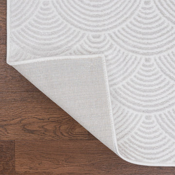 Porter Geometric Art Deco Fan Pattern High-low Area Rug